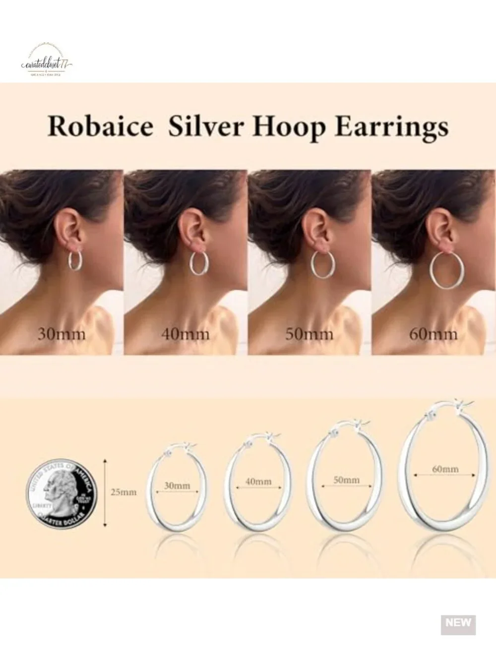 30mm Lightweight Hypoallergenic Sterling Silver Hoop Earrings